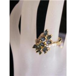 Elegant Marquise Navy Blue Spray Sapphire & #2391797