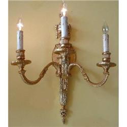 Pair of Gilt Bronze Wall Sconces Lights #2392011