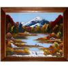 Image 1 : ORIG 1983 NATURESCAPE PAINTING ON GLASS #2392062