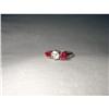Image 1 : 14K White Gold Ruby Diamond Floral Rose Ring #2392136