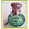Image 1 : ANTIQUE GREEN CUT GLASS & SILVER PERFUME BOTTLE#2392470