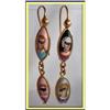 Image 1 : ANTIQUE ENAMEL GOLD DROP EARRINGS MASK PORTRAIT#2392507