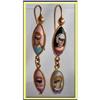 Image 1 : ANTIQUE ENAMEL GOLD DROP EARRINGS MASK PORTRAIT#2392507