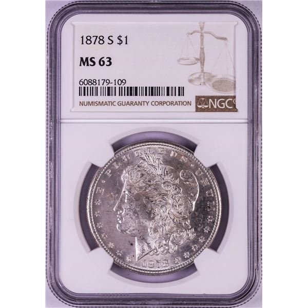 1878-S $1 Morgan Silver Dollar NGC MS63