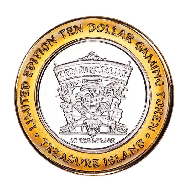 .999 Silver Treasure Island Las Vegas, Nevada $10 Casino Limited Edition Gaming Token