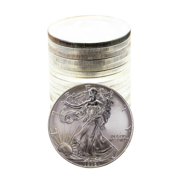 Roll of (20) Brilliant Uncirculated 1996 $1 American Silver Eagle Coins