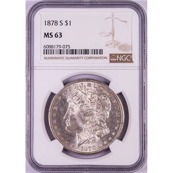 1878-S $1 Morgan Silver Dollar Coin NGC MS63