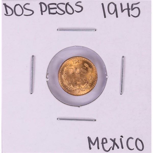 1945 Mexico Dos Pesos Gold Coin