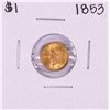 1853 $1 Liberty Head Gold Dollar Coin