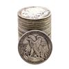 Image 2 : Roll of (20) Assorted Date Walking Liberty Half Dollar Coins Circulated