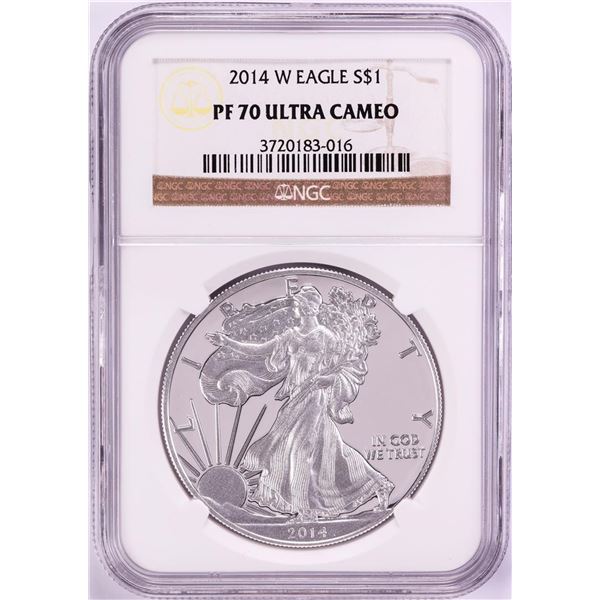 2014-W $1 Proof American Silver Eagle Coin NGC PF70 Ultra Cameo