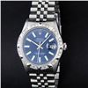 Rolex Stainless Steel Blue Index Diamond Oyster Perpetual Datejust Wristwatch
