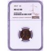 1917 Lincoln Wheat Cent Coin NGC MS62RB