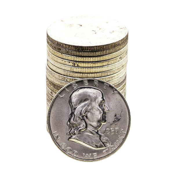 Roll of (20) Brilliant Uncirculated 1957-D Franklin Half Dollar Coins