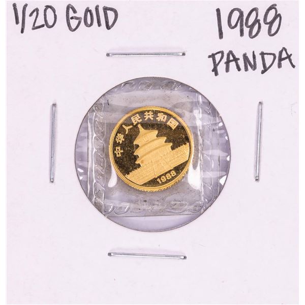 1988 China 1/20 oz Gold 5 Yuan Panda Coin