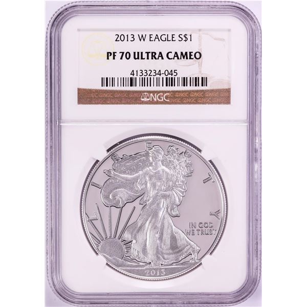 2013-W $1 Proof American Silver Eagle Coin NGC PF70 Ultra Cameo
