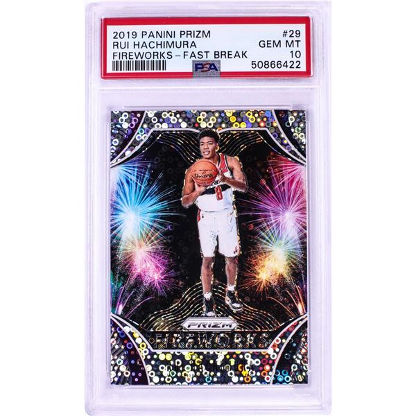 2019 Panini Prizm Fireworks Rui Hachimura NBA Card #29 PSA Gem Mint 10
