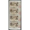 Uncut Sheet of (4) State of Louisiana Baby Bond Obsolete Notes