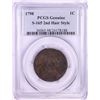 1798 Draped Bust Large Cent Coin PCGS Genuine S-165 2nd Hair Style