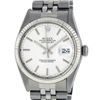 Rolex Mens Stainless Steel Silver Index Oyster Perpetual Datejust Wristwatch