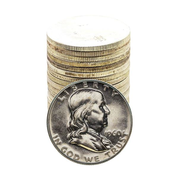 Roll of (20) Proof 1960 Franklin Half Dollar Coins