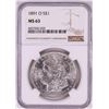 1891-O $1 Morgan Silver Dollar Coin NGC MS63