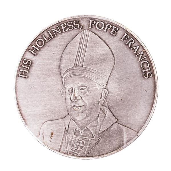 2015 His Holiness Pope Francis 1 Oz. Three City Tour Commemorative Silver Round