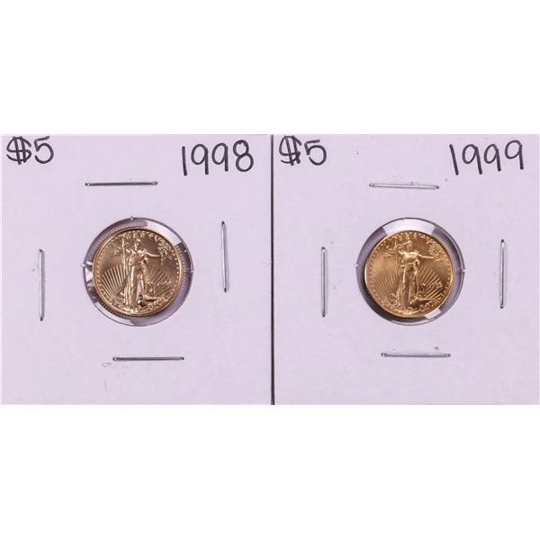 Lot of 1998-1999 $5 American Gold Eagle Coins