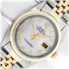 Rolex Men's Two Tone MOP Roman Datejust Oyster Perpetual Wristwatch With Rolex Box
