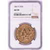 1867-S $20 Liberty Head Double Eagle Gold Coin NGC AU50