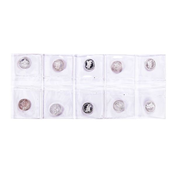 Lot of (10) Disney Mickey & Minnie Mouse 1/20 oz. .999 Fine Silver Coin Rounds