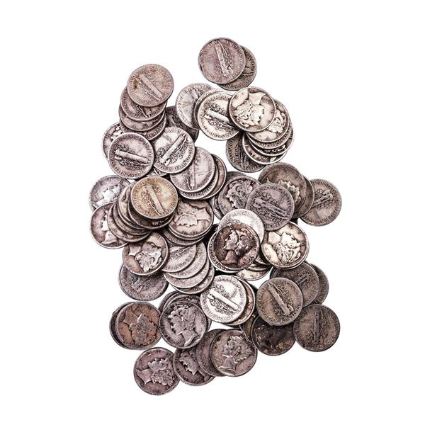 Lot of (100) Assorted Date Mercury Dime Coins