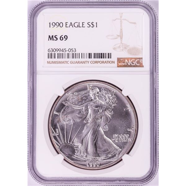 1990 $1 American Silver Eagle Coin NGC MS69
