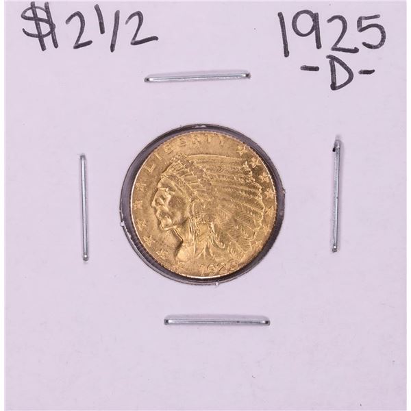 1925-D $2 1/2 Indian Head Quarter Eagle Gold Coin