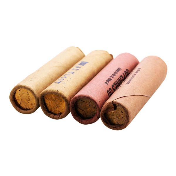 Lot of (2) 1957-D & (2) 1958-D Lincoln Wheat Cent Rolls