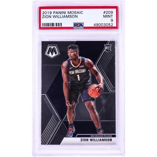2019 Panini Mosaic Zion Williamson NBA Card #209 PSA Mint 9