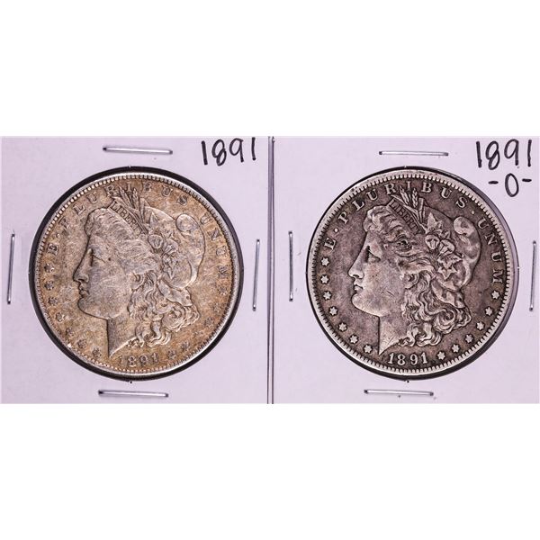Lot of 1891 & 1891-O $1 Morgan Silver Dollar Coins