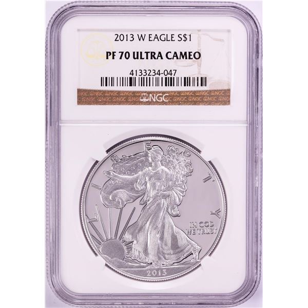 2013-W $1 Proof American Silver Eagle Coin NGC PF70 Ultra Cameo