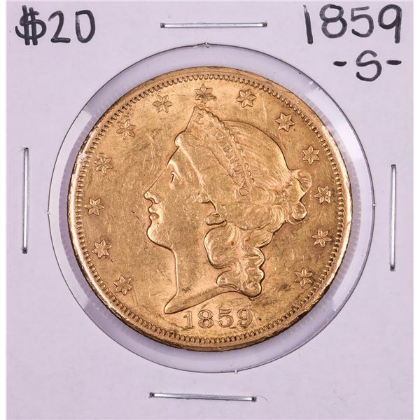 1859-S Type 1 $20 Liberty Head Double Eagle Gold Coin