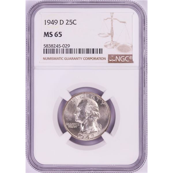 1949-D Washington Quarter Coin NGC MS65