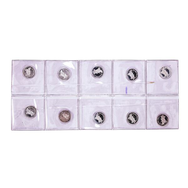 Lot of (10) Disney Mickey & Minnie Mouse 1/20 oz. .999 Fine Silver Coin Rounds