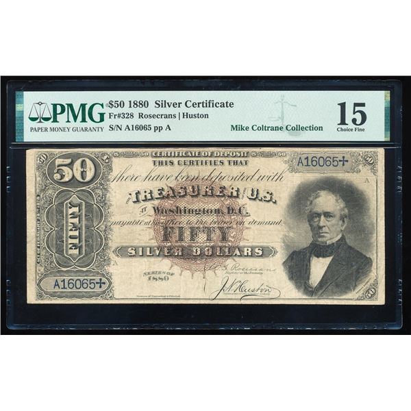 1880 $50 Silver Certificate Note Fr.328 PMG Choice Fine 15