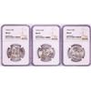 Lot of (3) 1954-D Franklin Half Dollar Coins NGC MS63