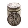 Image 1 : Roll of (20) Assorted Date Walking Liberty Half Dollar Coins Circulated