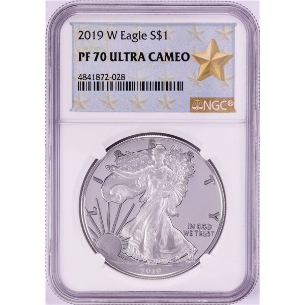 2019-W $1 Proof American Silver Eagle Coin NGC PF70 Ultra Cameo