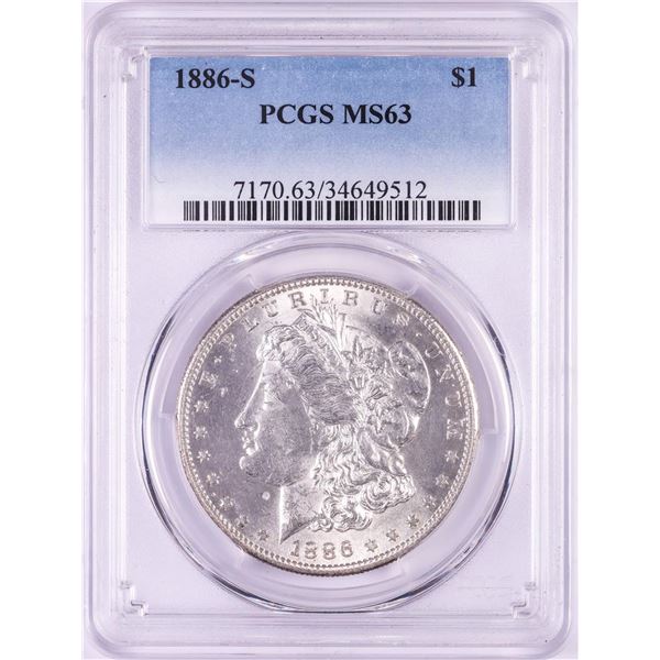 1886-S $1 Morgan Silver Dollar Coin PCGS MS63