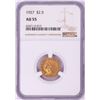 1927 $2 1/2 Indian Head Quarter Eagle Gold Coin NGC AU55