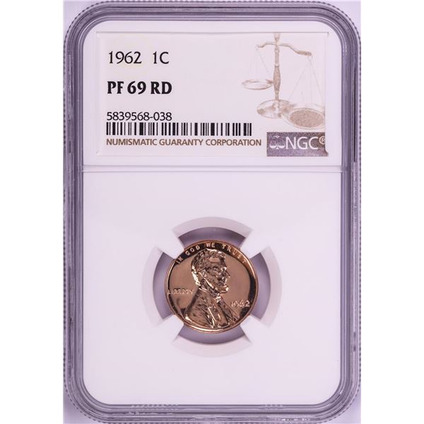 1962 Proof Lincoln Memorial Cent Coin NGC PF69RD