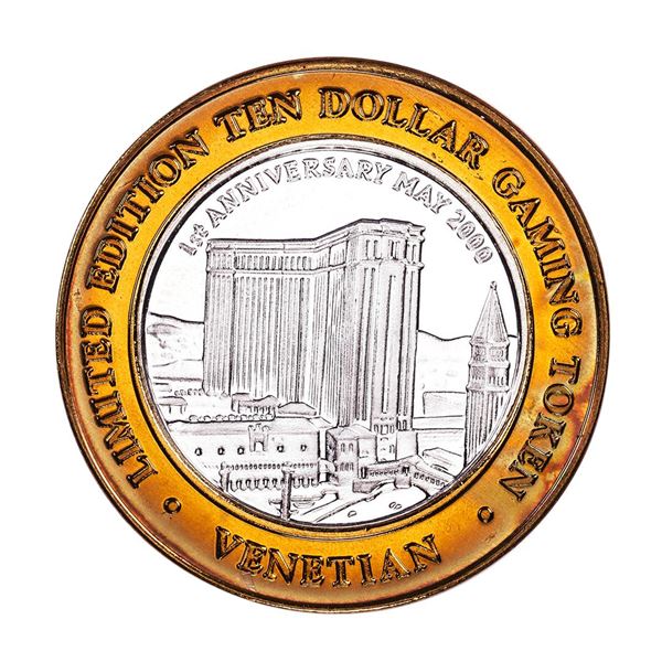 .999 Silver The Venetian Las Vegas, NV $10 Casino Limited Edition Gaming Token