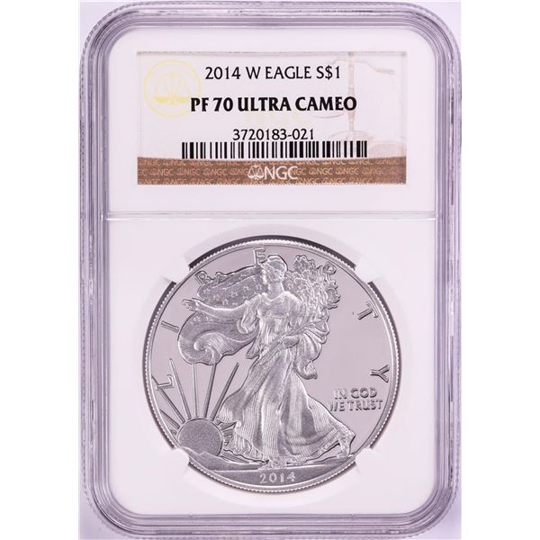 2014-W $1 Proof American Silver Eagle Coin NGC PF70 Ultra Cameo